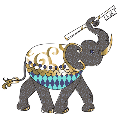 Elephant for a pediatric dentist logo